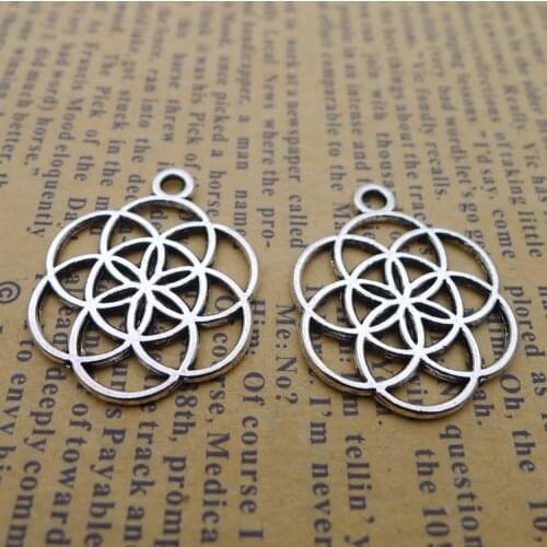 15Pcs 20*26mm Antique Silver Plated Alloy Lucky Chinese Knot Charms Garland Pendant Accessories Charms For Diy Jewelry Making