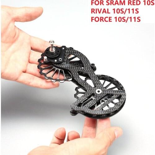 17T Carbon Fiber Bicycle Jockey Pulley Ceramic Bearing Pulley Wheel Set Rear Derailleurs Guide For SRAM RED RIVAL FORCE 10S 11S