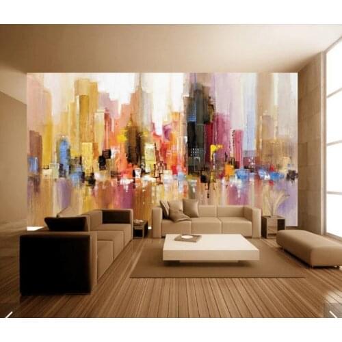 3D Abstract City Oil Painting Wallpaper Wall Murals Contact Paper Home Wall Decor Wall Paper Rolls for Living Room Bedroom
