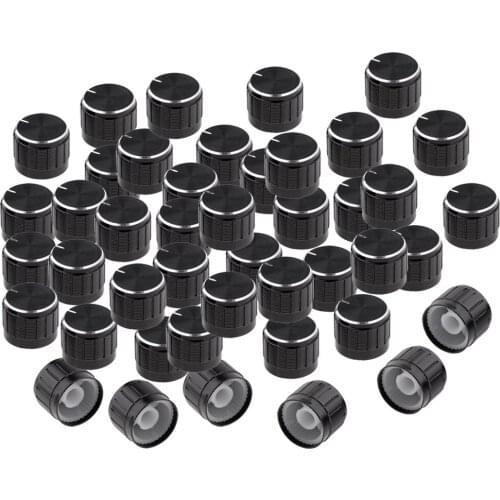 50Piece Premium Aluminum Control Knobs For 1/4inch Shaft Potentiometer