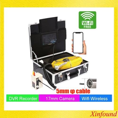 7inch wifi wireless 17mm Handheld DVR Industrial Pipe Sewer Inspection Video Camera IP68 Waterproof CCD600 TVL Camera