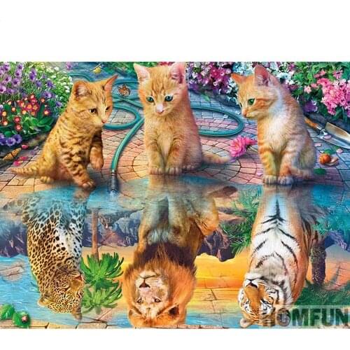 Full Square Diy Diamond Painting New Cat Mosaic Embroidery Art Animals Tiger Cross Stitch Modern Art Unique Home Decor Painting