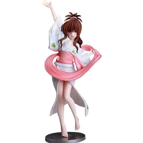 Anime Figure 22cm Kawaii Scale Painted Mikan Yuki Bathrobe Ver Model Sexy White Kimono To Love Gift Collection Toys