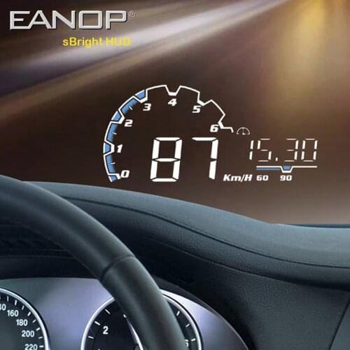 EANOP Car HUD Head Up Display OBD II Scanner ECU Computer Speedometer Overspeed Alarm KMH MPH Voltage Water Temperature
