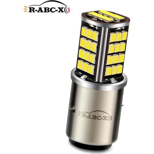 White Motorcycle Motorbike H6 Headlight 6V 12V DC BA20D Bixenon Beam 2835 56smd LED Moped Scooter ATV Lamp Bulb Aluminum Light