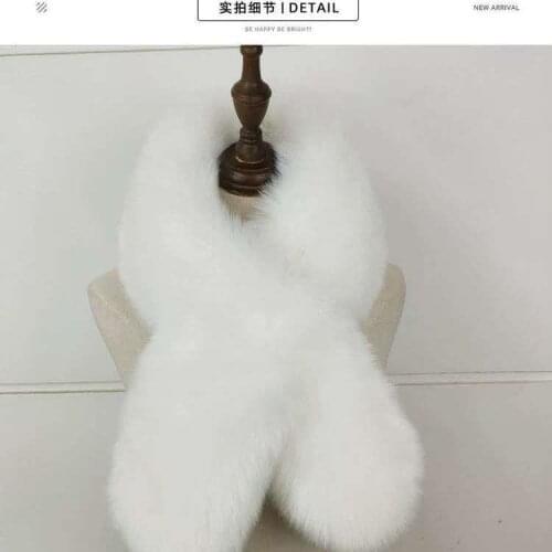 White Winter Warmer Faux Fur Scarf Women Lady Girl Fashion Thick Warm Neck Plush Collar Scarves Ladies Girl False Accessories