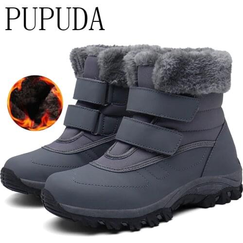 PUPUDA snow boots women trend casual high top shoes women outdoor fashion waterproof big size winter new women boots sport shoes