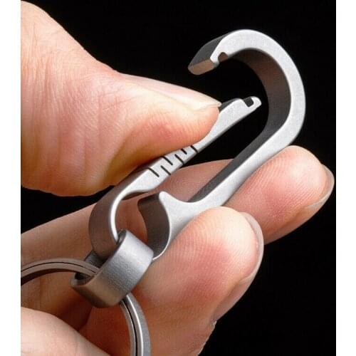 Titanium Alloy Keychain Key Ring Ring Creative 1 Body Personality Men And Women Waist Hanging Simple Backpack Quick Hanging
