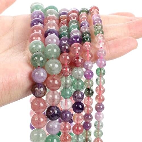 3 Color Gems Smooth Round Loose Spacer Beads Natural Stone Beads For Jewelry Making DIY Charm Bracelet Necklace Strand 6/8/10MM