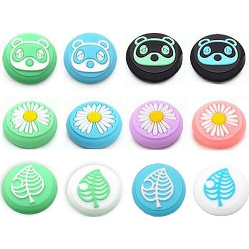 Cartoon Animal Flower Bear Leaf Thumb Stick Grip Cap Joystick Cover For Nintendo Switch Lite Joy-Con Controller Thumbstick Case