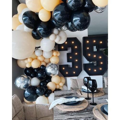 Black skin Flashing balloons 5/10/18 inch latex golden balloon wedding decoration happy birthday Party baby shower ballon