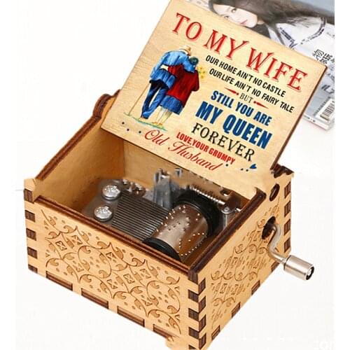 1 Pcs Wooden Music Box For Family Gift