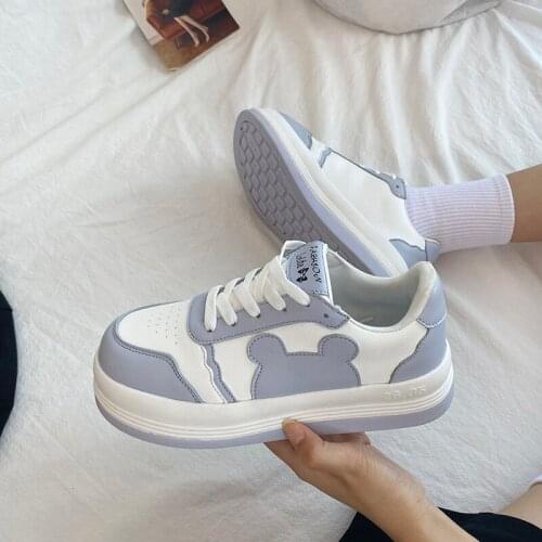 Designer Women Lolita Sneaker Sports Cartoon Patchwork White Shoes Brand Breathable Thick Heels Sneakers Casual Running Platform