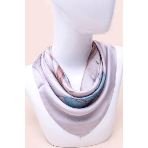 Women 70*70cm Satin Silk Scarf Square Print Wrap Foulard Femme Handkerchief Bandana Neck Hair Scraf Headbands Tie Scarves Shawls