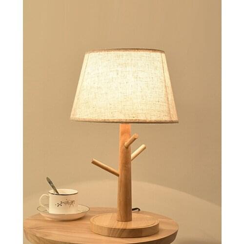 Europe Bedroom Wooden Desk Lamp Led Originality Raw Wood Cozy Decoration Desk Lamp Solid Wood Bedside Japanese Desk Lamp