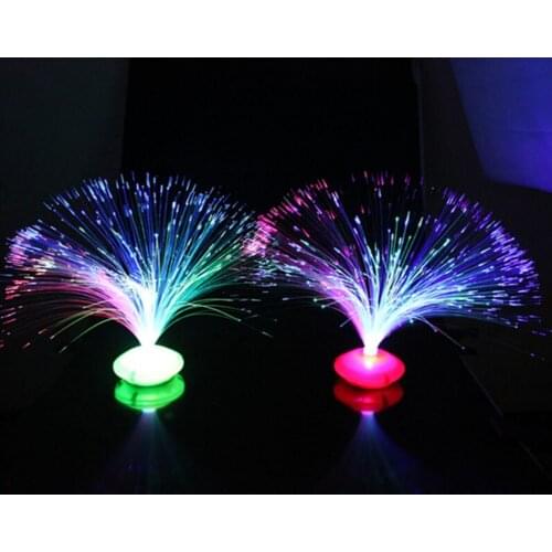 JETTING 1PCS Beautiful Romantic Color Changing LED Fiber Optic Nightlight Lamp small night light Chrismas Party Home decoration