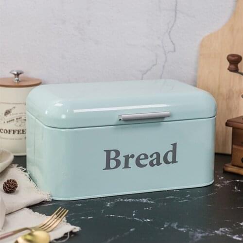 Nordic Style Metal Flip-Baked Bread Box Desktop Finishing Snack Dust-proof Storage Box Bread Bin Kitchen Food Holder