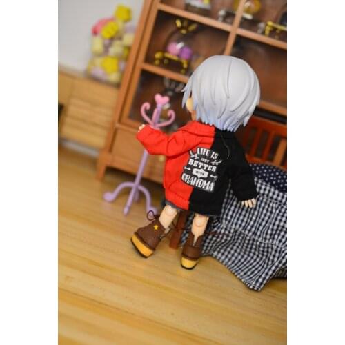 OB11 doll clothing Fashion jeans versatile fit jacket trend matching color pattern star jacket black green black yellow color