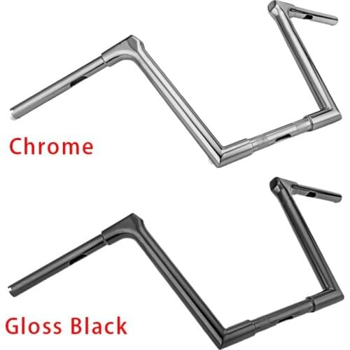 Motorcycle Accessories Chrome Gloss Black 10" 12" Ape Hanger Handlebar For Harley Most Dyna Softail Sportster XL 883 1200