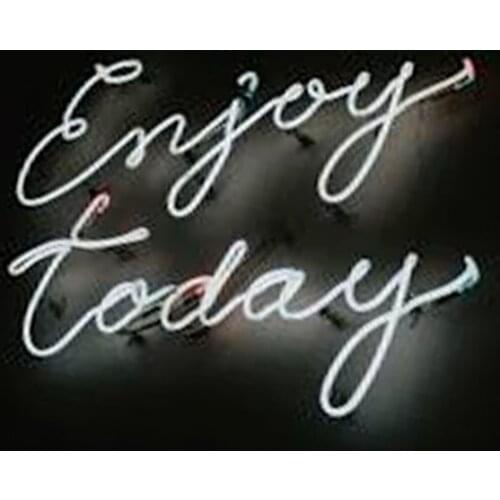 Neon Sign Enjoy Today Neon light Beer Bar Neon Wall Sign High Life Window Advertise Lamp Decorate Home Handmade Real glass TUBE