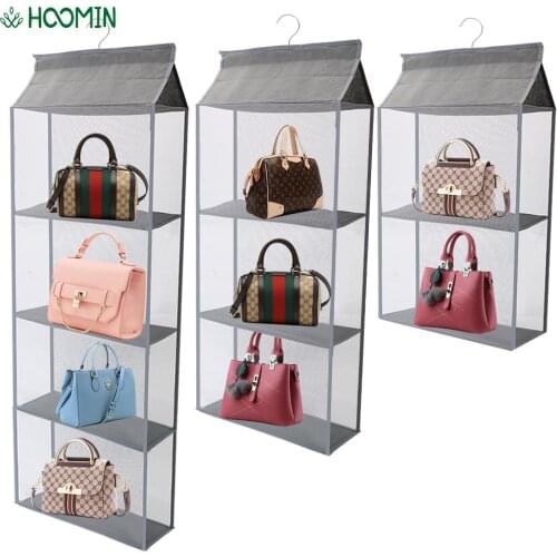 Three-dimensional Bedroom Organization Hanging Handbag Organizer Foldable Purse Storage Bag Door Wardrobe Closet Hanger