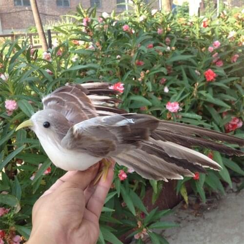 Gray simulation bird model foam&furs cute wings bird gift about 22cm 1497