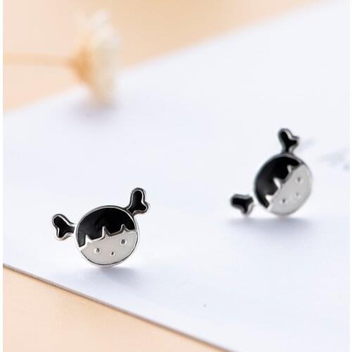 925 Sterling Silver Cut Cartoon Girls Stud Earrings For Women Wedding Gift Female pendientes mujer moda eh1270
