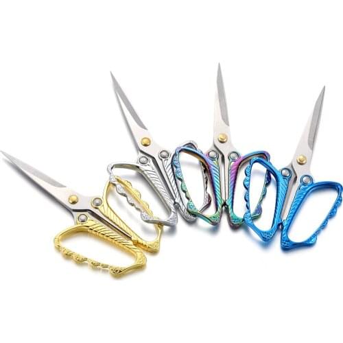 1PCS Stainless Steel Handcraft Cut Vintage Embroidery Scissors Shears Multifunctional For DIY Jewelry Household Scissors Tools