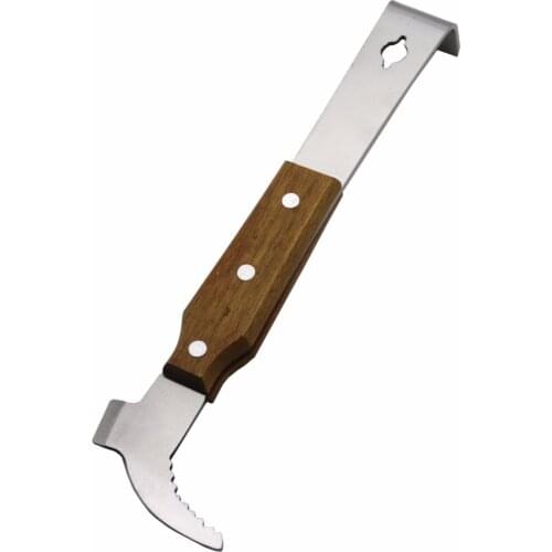 1 Pcs Beekeeping Multifunctional Starting Scraper Wooden Handle Stainless Steel Bee Hive Scraper Beekeeping Bee Tool
