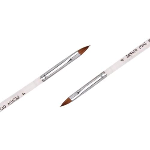 1pc NO.4 Carved pen Nail Brushes For Acrylic Nail Art UV Gel Nail Art Design Oval Brush Pen Nail Tools