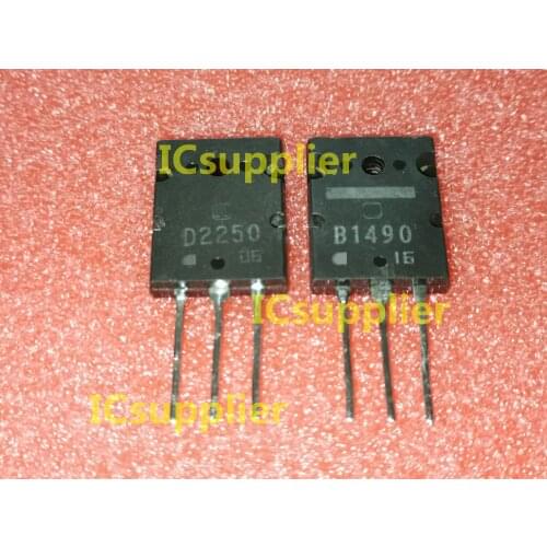 10PCS/LOT=5Pair 2SB1490 2SD2250 (5PCS x 2SB1490 + 5PCS x 2SD2250 ) B1490 + D2250 TRANS DARLINGTON PNP/NPN 140V 7A TOP-3L