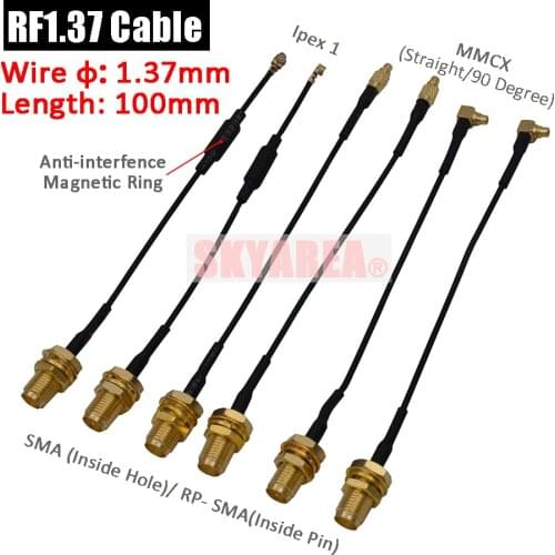 10cm RF1.37 Cable Ipex 1 /MMCX to SMA / RP-SMA Antenna Pigtail Cable for PandaRC TBS VTX RC Models RC Drone FPV Racing