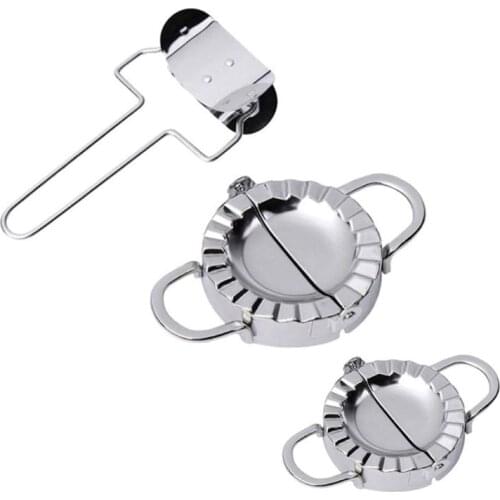 3PCS Dumpling Maker and Cutter Stainless Steel Ravioli Skin Empanada Press Pie 72XF