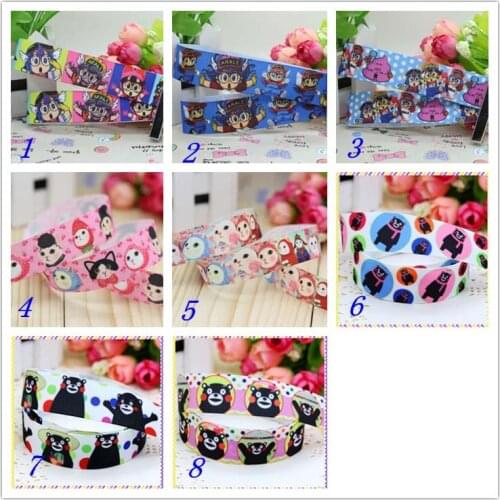 7/8'' Free shipping cat bear printed grosgrain ribbon hairbow headwear party decoration diy wholesale OEM 22mm S358
