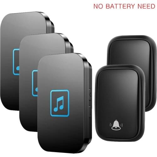 CACAZI Self-powered Wireless Doorbell Waterproof 150M Remote No Battery Button US EU UK Plug AU Adapter Receiver Call Ring Bell