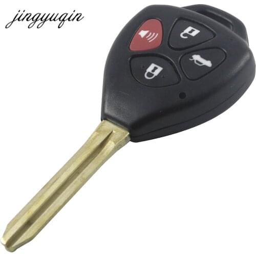 Jingyuqin 10pcs/lot Remote Key Shell Case For Toyota Camry Avalon Corolla Matrix RAV4 Venza Yaris 4 Buttons Fob Cover