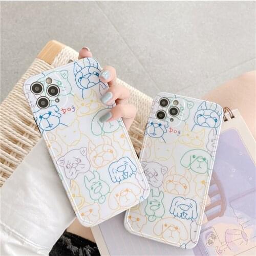 French bulldog Abstract line art dog Phone Case For iPhone 11 Pro Max case Cute cover for iPhone XS MAX XR X 7 8 Plus 7Plus Case