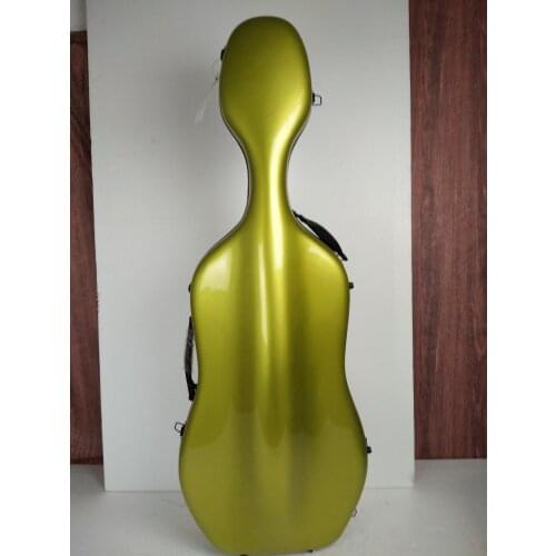 One yellow color 4/4 Cello Case Hard case glass Carbon Fiber Strong Light High quality wine Color N6