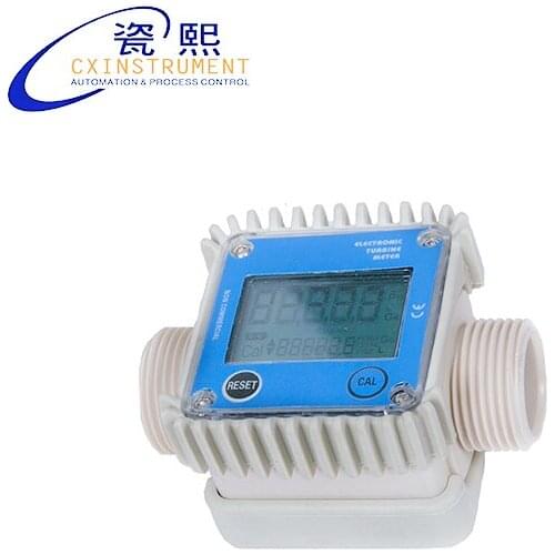 The K24 Digital turbine meter with G1 Inch female thread PA Nylon material Local LCD display K24 Turbine flow meter