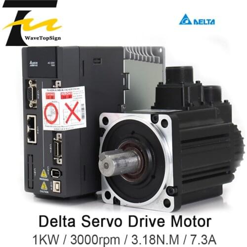 Delta A2 Servo Series 1KW 220V Driver ASD-A2-1021-M and Motor ECMA-C11010RS 3000rpm 3.18N.M 7.3A