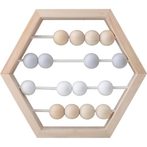 INS Nordic Style Wooden Counting Beads Ornaments Kids Early Education Toys Wood Crafts Gifts Figurines Nursery Decor Photo Props