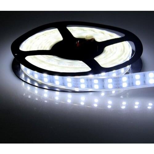 5M Double Row 600 SMD5050 RGB White White LED Strip Tape Light Tube Waterproof Ribbon Rope Light,Roll String Lights