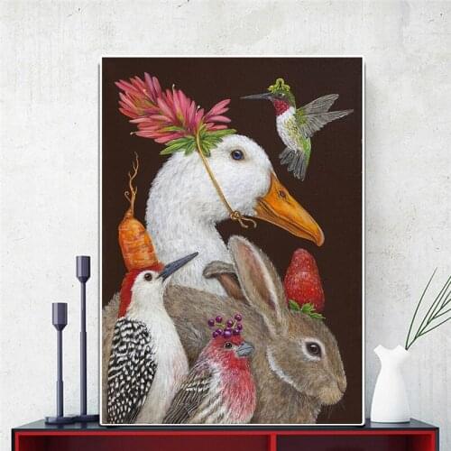 Canvas Painting Animal Duck Posters And Prints Animal Wall Pictures For Living Room Modern Home Decor Frameless