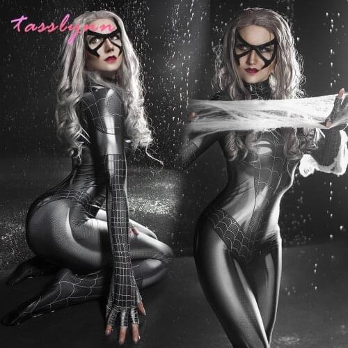 Venom Cosplay Costumes Sexy Black Cat Costumes Spider Girls Cosplay Anime Clothes Superhero Zentai Bodysuit