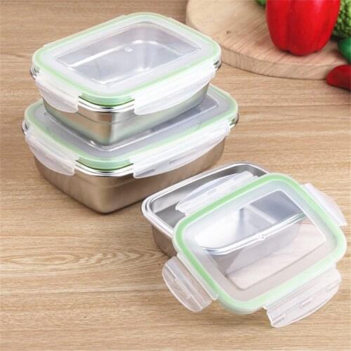 Creative Stainless Steel Lunchbox Kitchen Refrigerator Sealed Preservation Box Leak Proof Food Container Bento Box Tableware