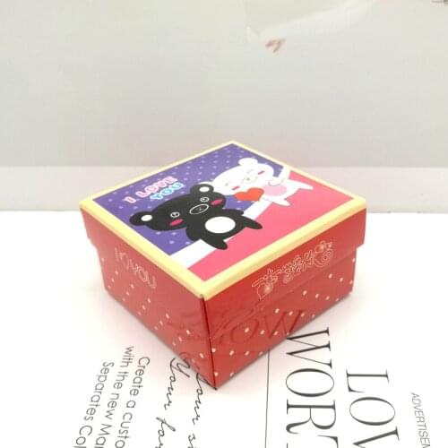 45pcs Square Forever I love You Cute Bear Couple Wedding Favor Candy Gift Box Wedding Engagement Party Decoration