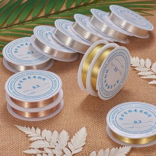 20meters Colorfast Copper Wire For Jewelry Making DIY Bracelet Accessories Metal Colour Beading Wire For Craft Making 0.2-1mm