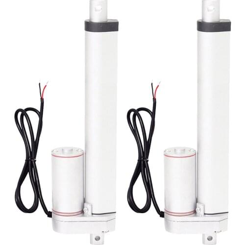 Set of 2PCS Heavy Duty 250mm 10" Linear Actuators Stroke 12 Volt DC 1500N 330 Pound Max Lift 5.7mm/s Speed
