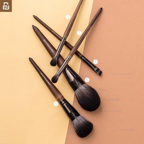 Xiaomi jordanjudy Makeup brush set Nylon hair Imitation sandalwood handle 5pcs Loose powder blush eye shadow brush in stock
