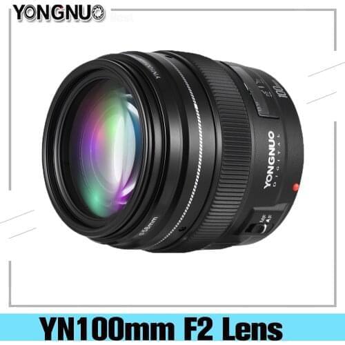 YONGNUO YN100mm F2 Medium Telephoto Lens Prime Lens Large Aperture Auto Focus Lens for Canon EOS Rebel Camera AF MF With Case